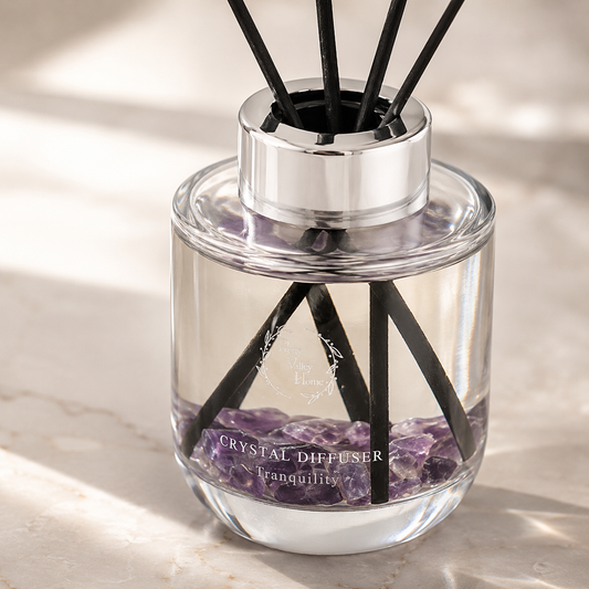 Pretty Valley Home Crystal Reed Diffuser - Tranquility Amethyst Stones
