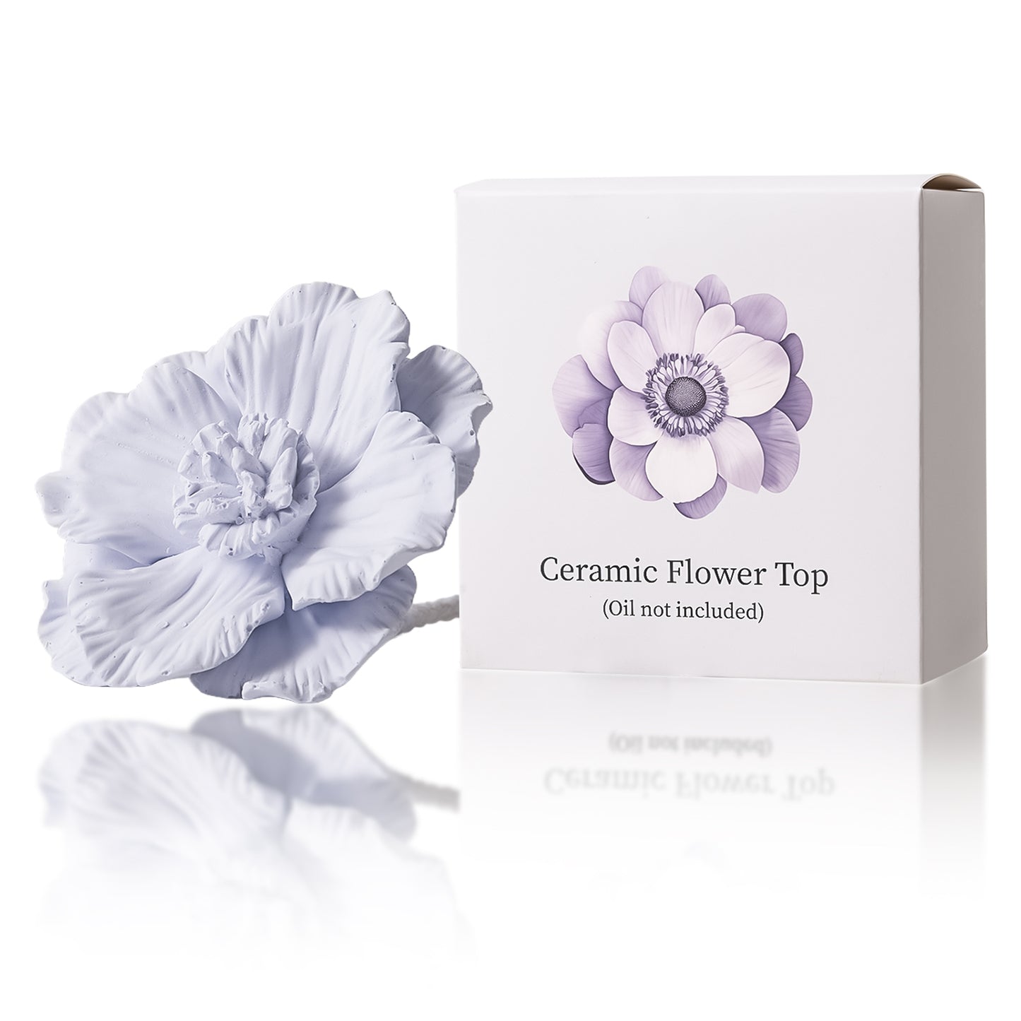 Pretty Valley Home Purple Ceramic Flower Diffuser Refill – Handcrafted Replacement Head for Home Fragrance Bottles