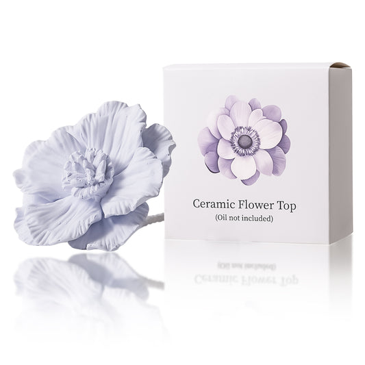 Pretty Valley Home Purple Ceramic Flower Diffuser Refill – Handcrafted Replacement Head for Home Fragrance Bottles