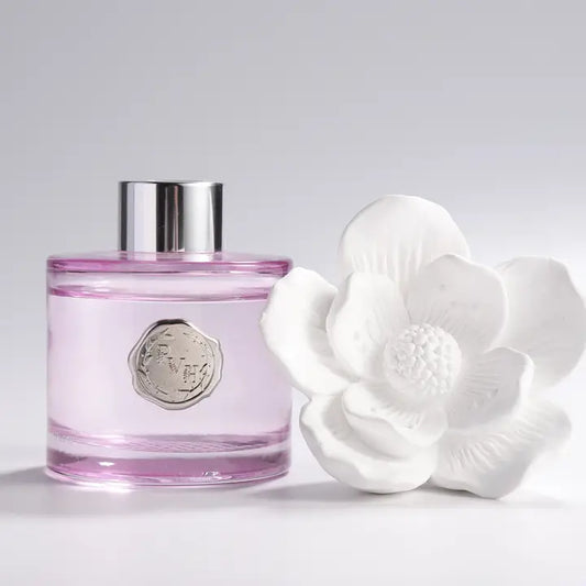 Pretty Valley Home Ceramic Flower Fragrance Diffuser Set - Fleur De Lys