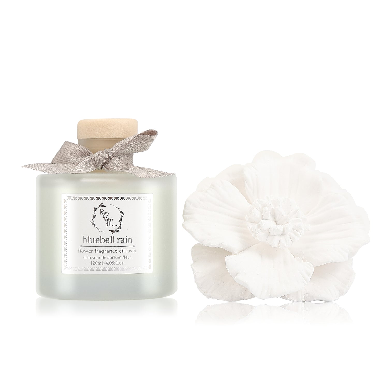 Pretty Valley Home Ceramic Gypsum Flower Diffuser Set Home Fragrance Gift Box Bluebell Rain