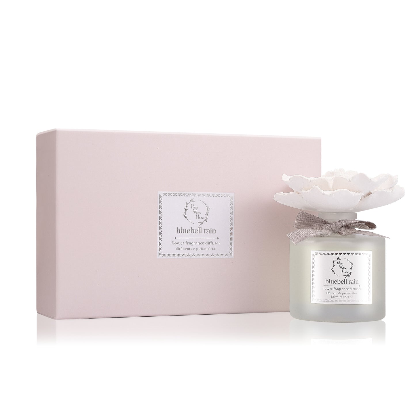 Pretty Valley Home Ceramic Gypsum Flower Diffuser Set Home Fragrance Gift Box Bluebell Rain