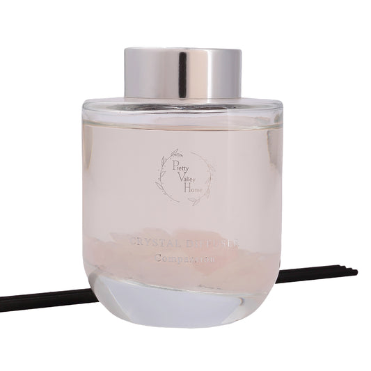 Pretty Valley Home Crystal Reed Diffuser - Compassion Rose Quartz