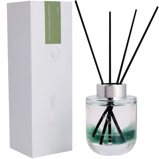 Pretty Valley Home Crystal Reed Diffuser - Clarity Green Fluorite