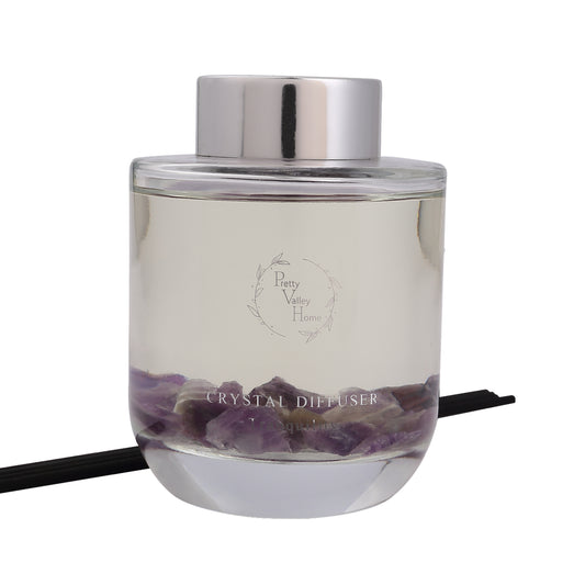 Pretty Valley Home Crystal Reed Diffuser - Tranquility Amethyst Stones