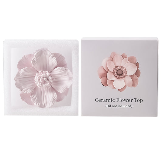 Pretty Valley Home Pink Ceramic Flower Diffuser Refill – Handcrafted Replacement Head for Home Fragrance Bottles