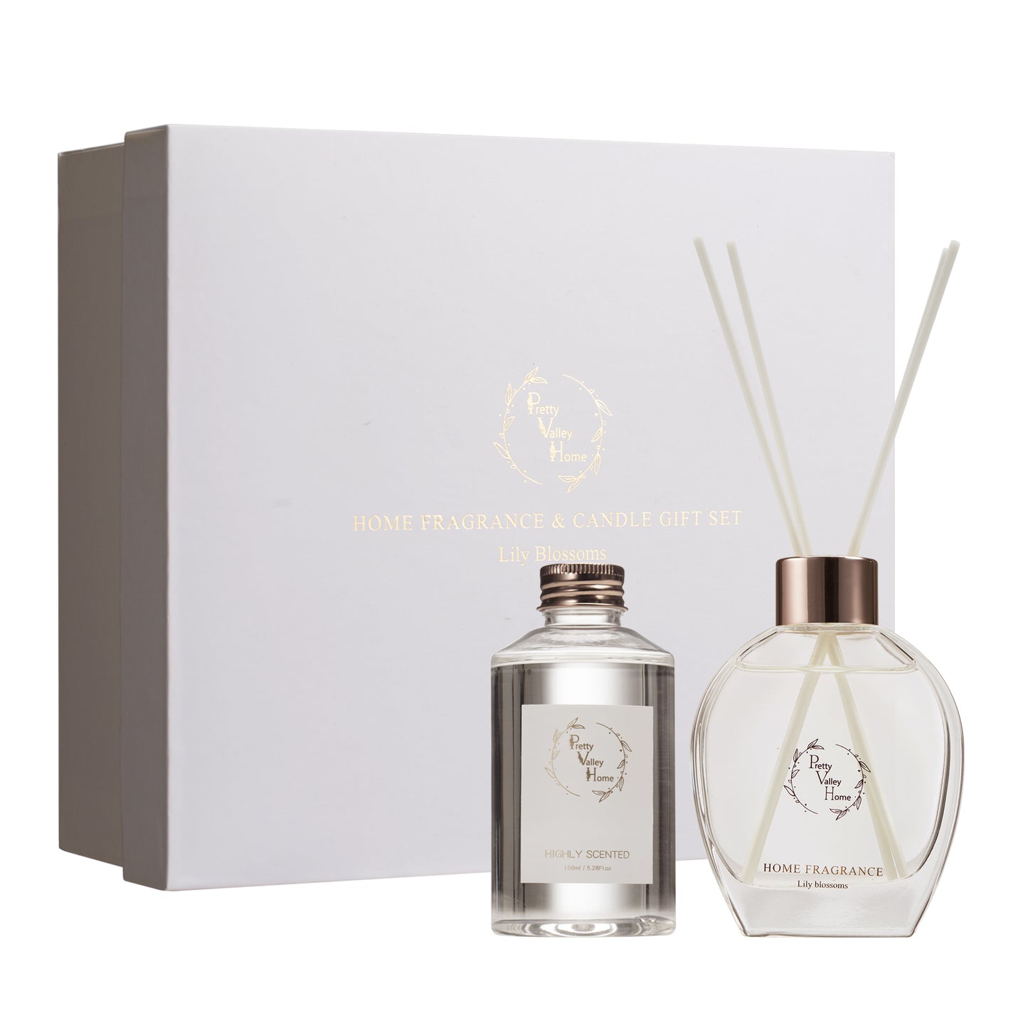 Pretty Valley Home Home Fragrance Diffuser Lily Blossoms & Refill Gift Box Set