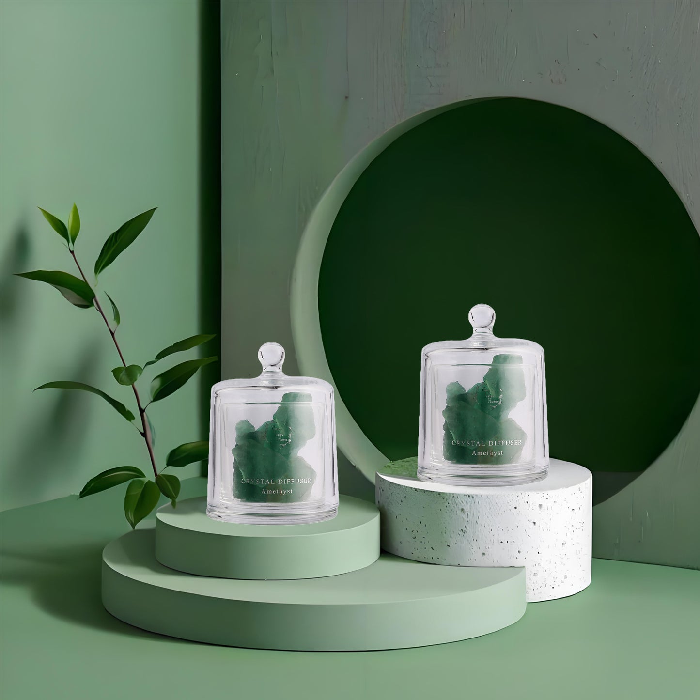 Pretty Valley Home Crystal Aromatherapy - Green Fluorlte