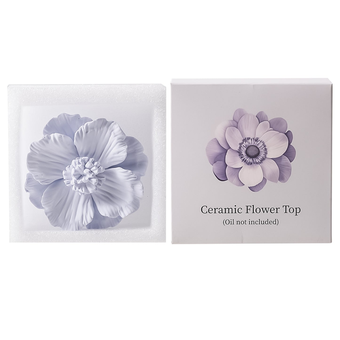 Pretty Valley Home Purple Ceramic Flower Diffuser Refill – Handcrafted Replacement Head for Home Fragrance Bottles