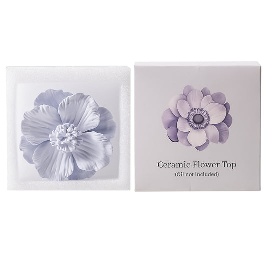 Pretty Valley Home Purple Ceramic Flower Diffuser Refill – Handcrafted Replacement Head for Home Fragrance Bottles