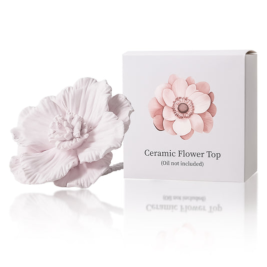 Pretty Valley Home Pink Ceramic Flower Diffuser Refill – Handcrafted Replacement Head for Home Fragrance Bottles