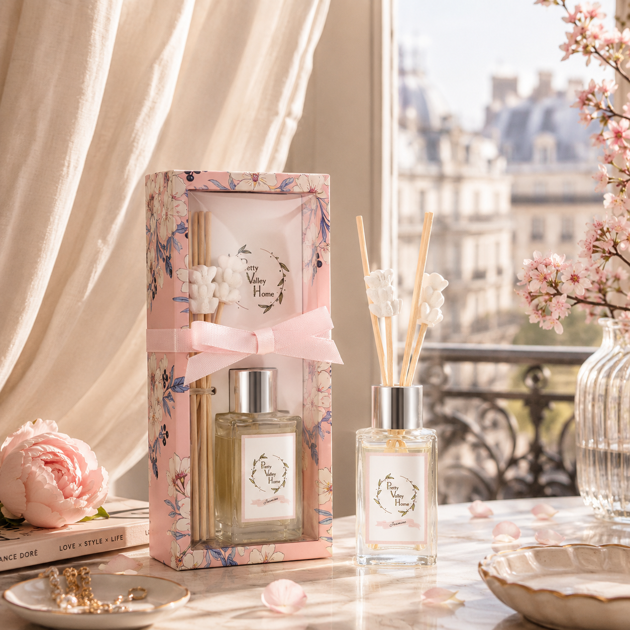 Pretty Valley Home Mini Flower Diffuser White Jasmine 30ml