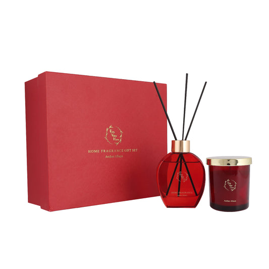 Pretty Valley Home Home Fragrance Diffuser Amber Allure & Candle Gift Box Set