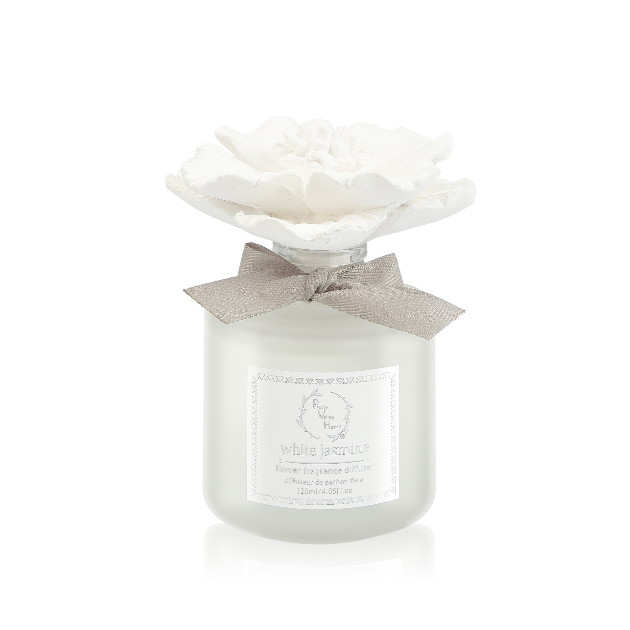 Pretty Valley Home Ceramic Gypsum Flower Diffuser Set Home Fragrance Gift Box White Jasmine
