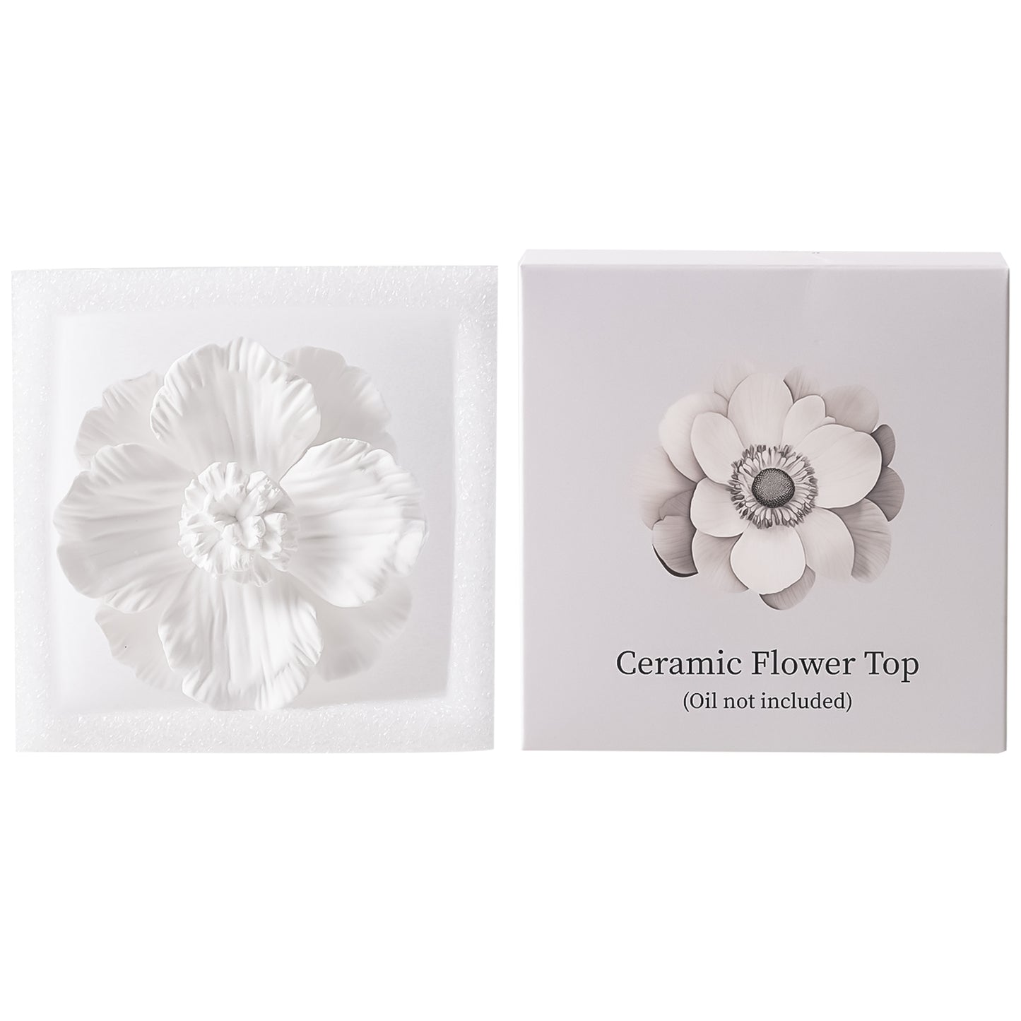 Pretty Valley Home White Ceramic Flower Diffuser Refill – Handcrafted Replacement for Home Fragrance Bottles