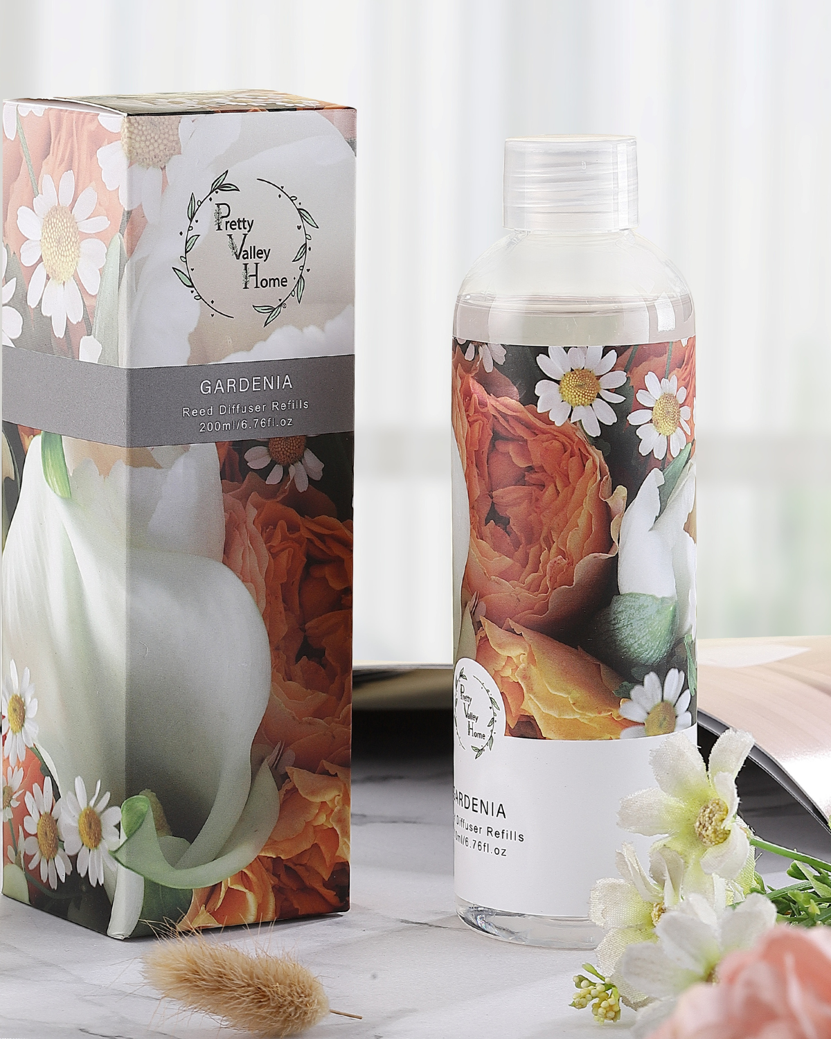 Pretty Valley Home Fragrances Diffuser Refills Oil Gardenia 200ml
