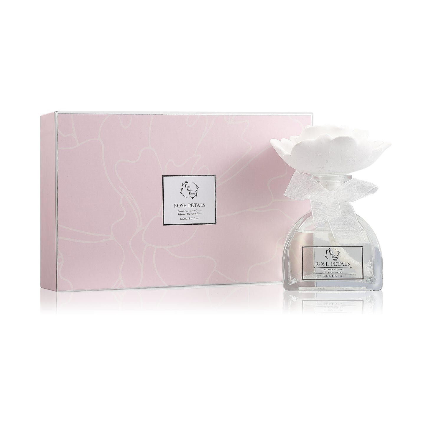 Pretty Valley Home Ceramic Rose Gypsum Flower Diffuser - Rose Petals