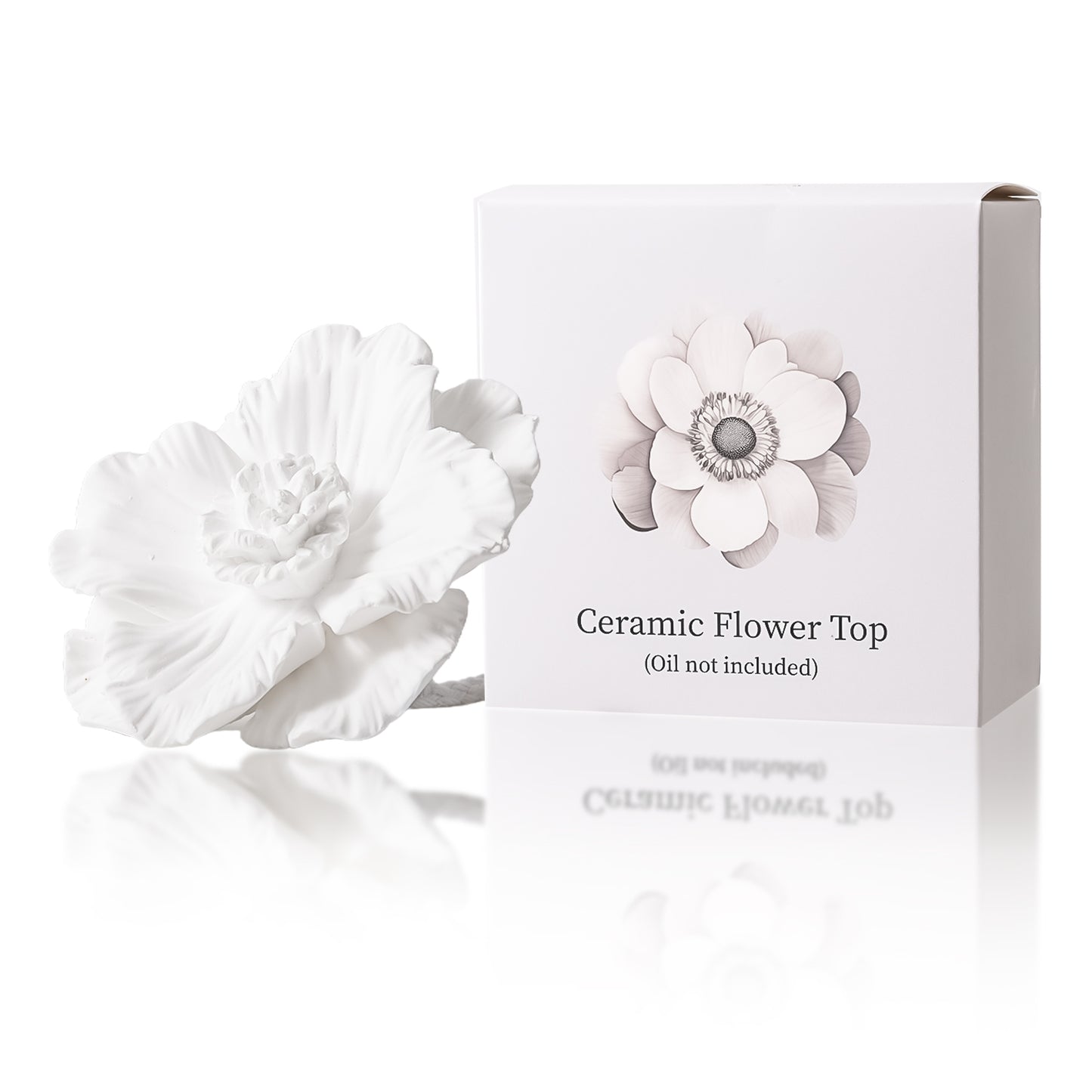 Pretty Valley Home White Ceramic Flower Diffuser Refill – Handcrafted Replacement for Home Fragrance Bottles