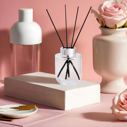 Pretty Valley Home Crystal Reed Diffuser with Rose Quartz – Compassion & Self-Love Home Fragrance, 100ml