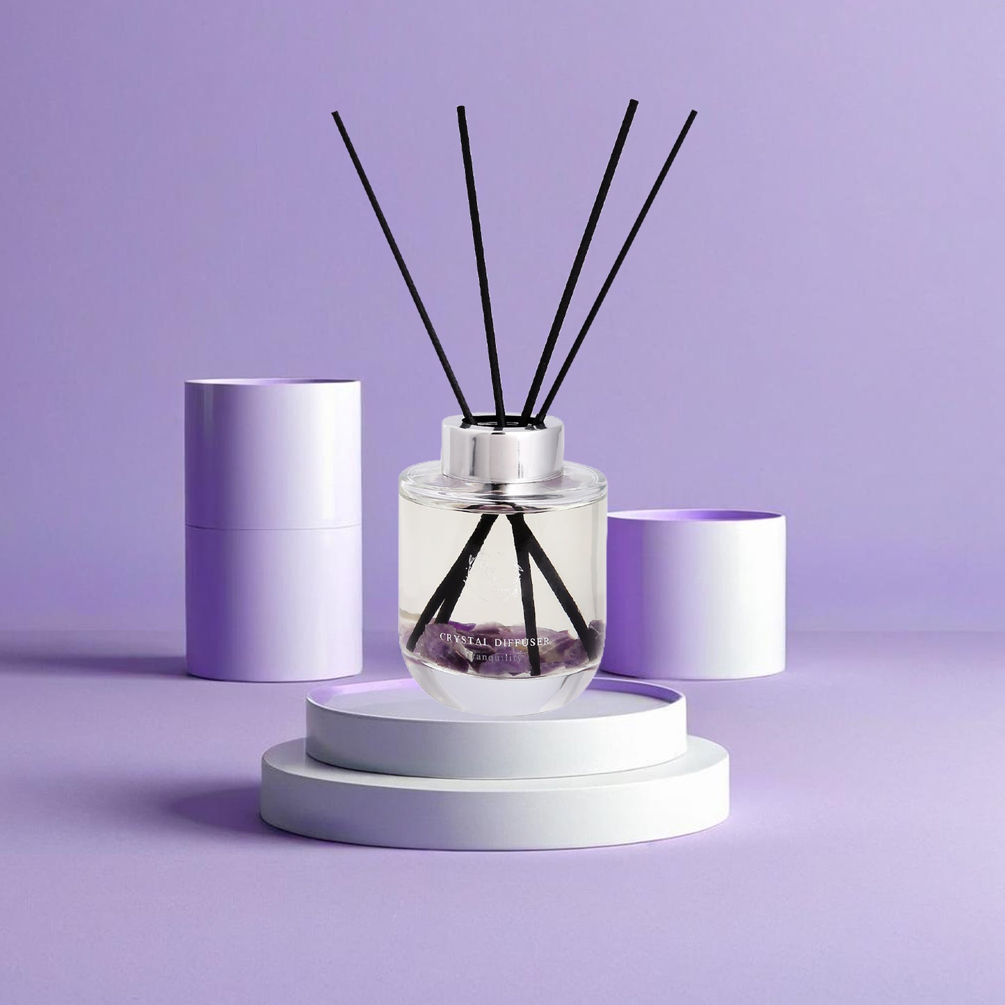 Pretty Valley Home Crystal Reed Diffuser - Tranquility Amethyst Stones