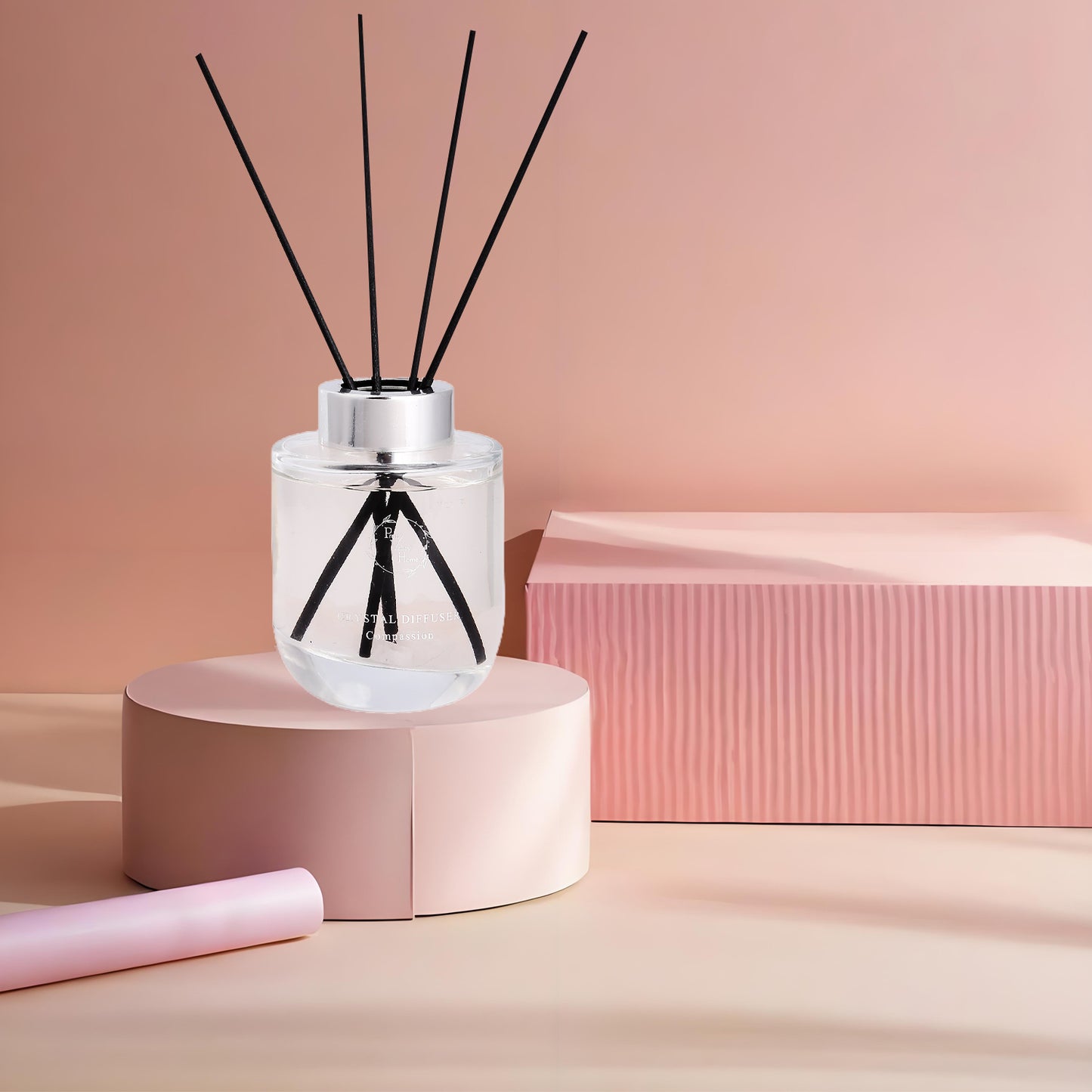 Pretty Valley Home Crystal Reed Diffuser - Compassion Rose Quartz