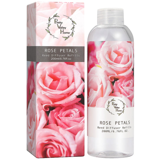 Pretty Valley Home Essential Oils Refills Rose Petals Scent 200ml