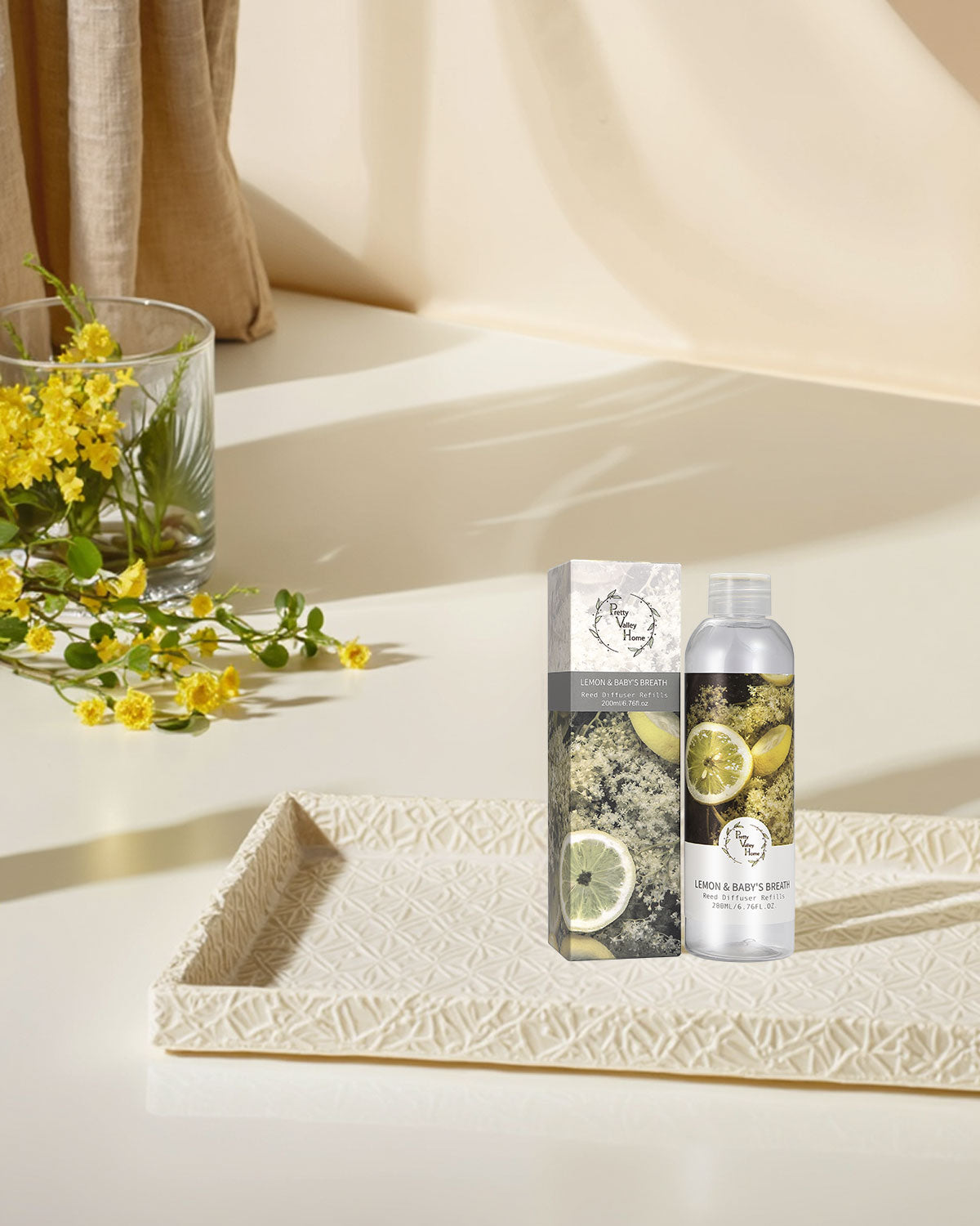 Pretty Valley Home Fragrances Diffuser Refills Oil Lemon & Baby's Breath 200ml