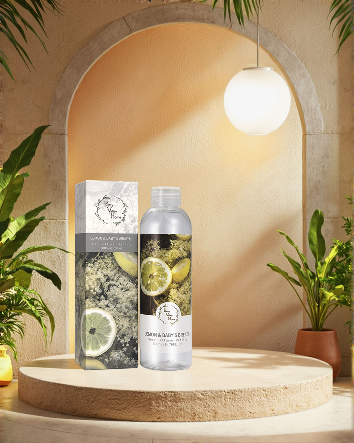 Pretty Valley Home Fragrances Diffuser Refills Oil Lemon & Baby's Breath 200ml