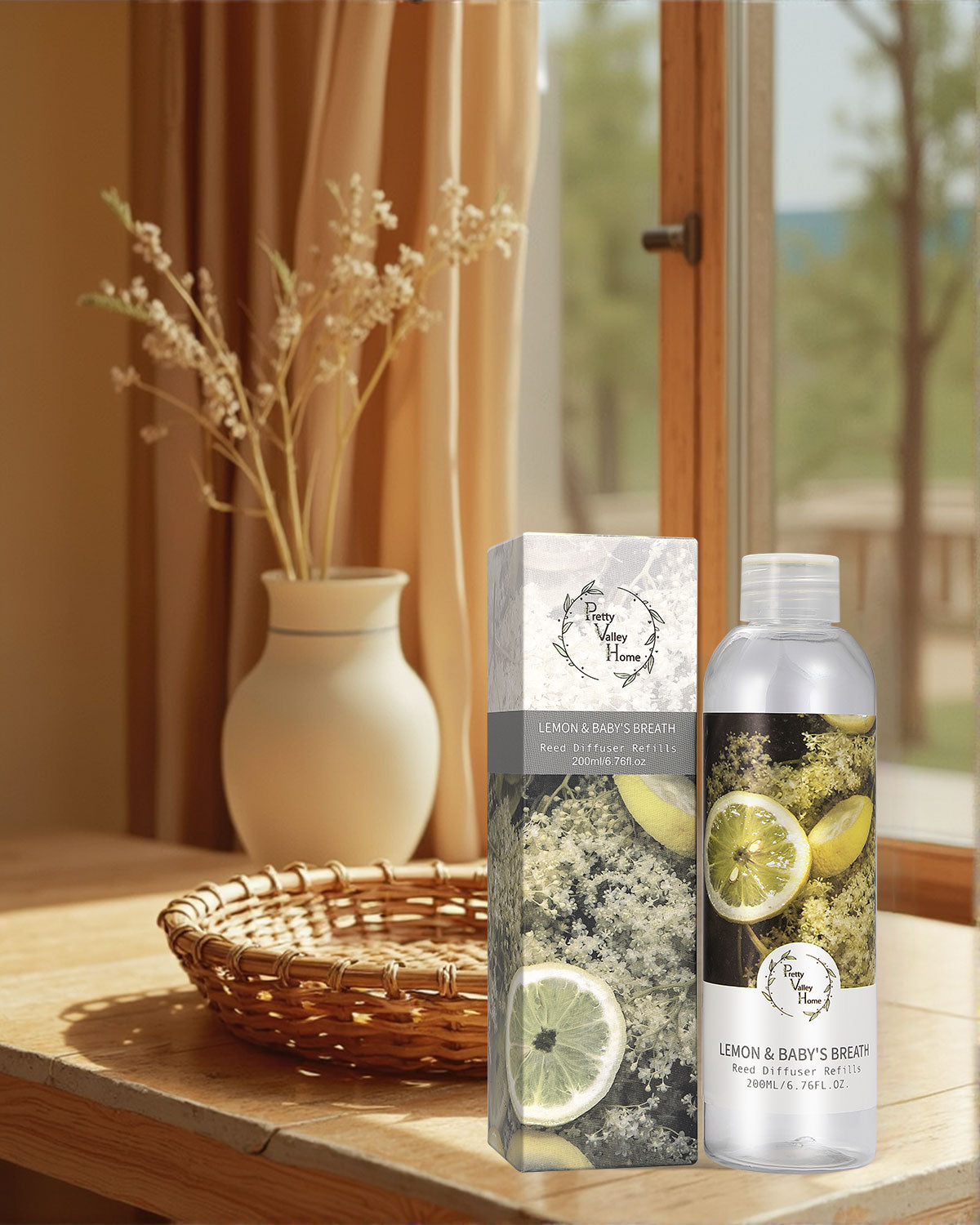 Pretty Valley Home Fragrances Diffuser Refills Oil Lemon & Baby's Breath 200ml