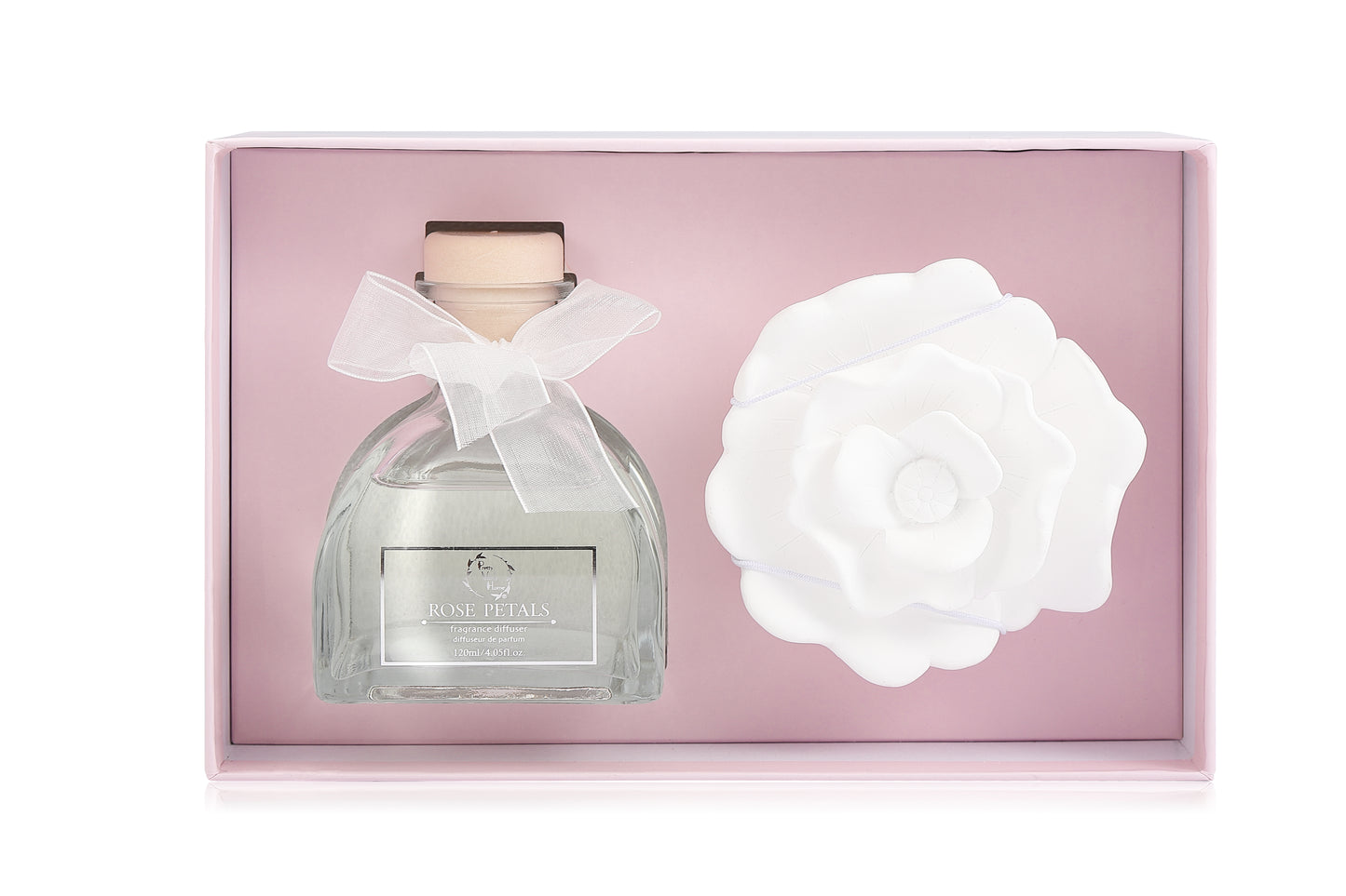 Pretty Valley Home Ceramic Rose Gypsum Flower Diffuser - Rose Petals