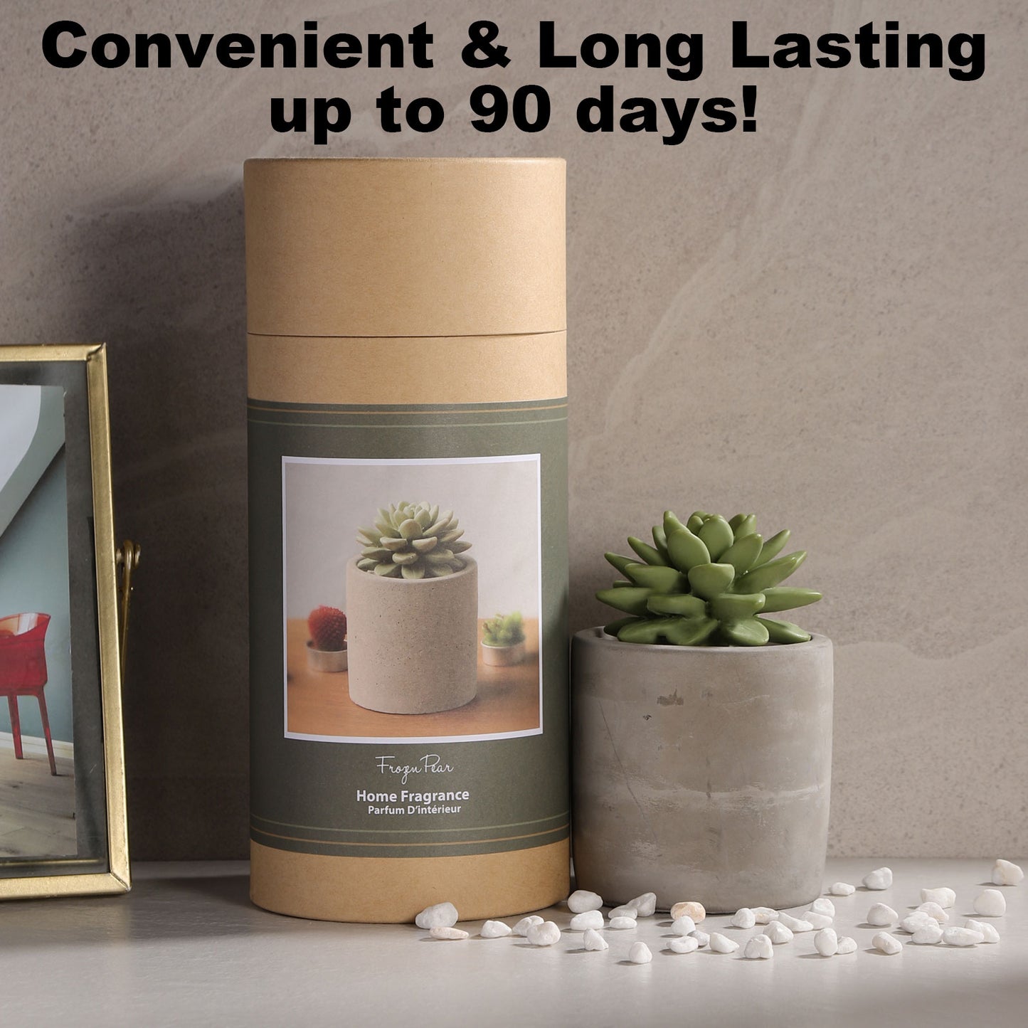 Pretty Valley Home Succulent Diffuser Ceramic Planter Set - Frozen Pear