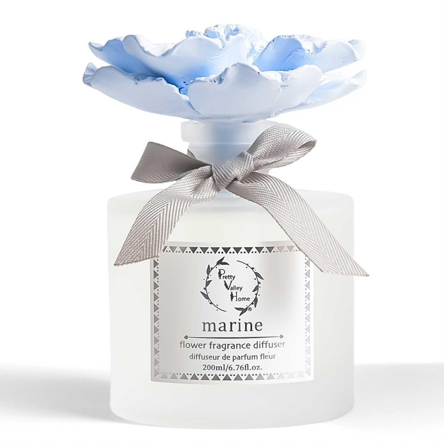 Pretty Valley Home Blue Ceramic Flower Diffuser Refill – Handcrafted Replacement Head for Home Fragrance Bottles