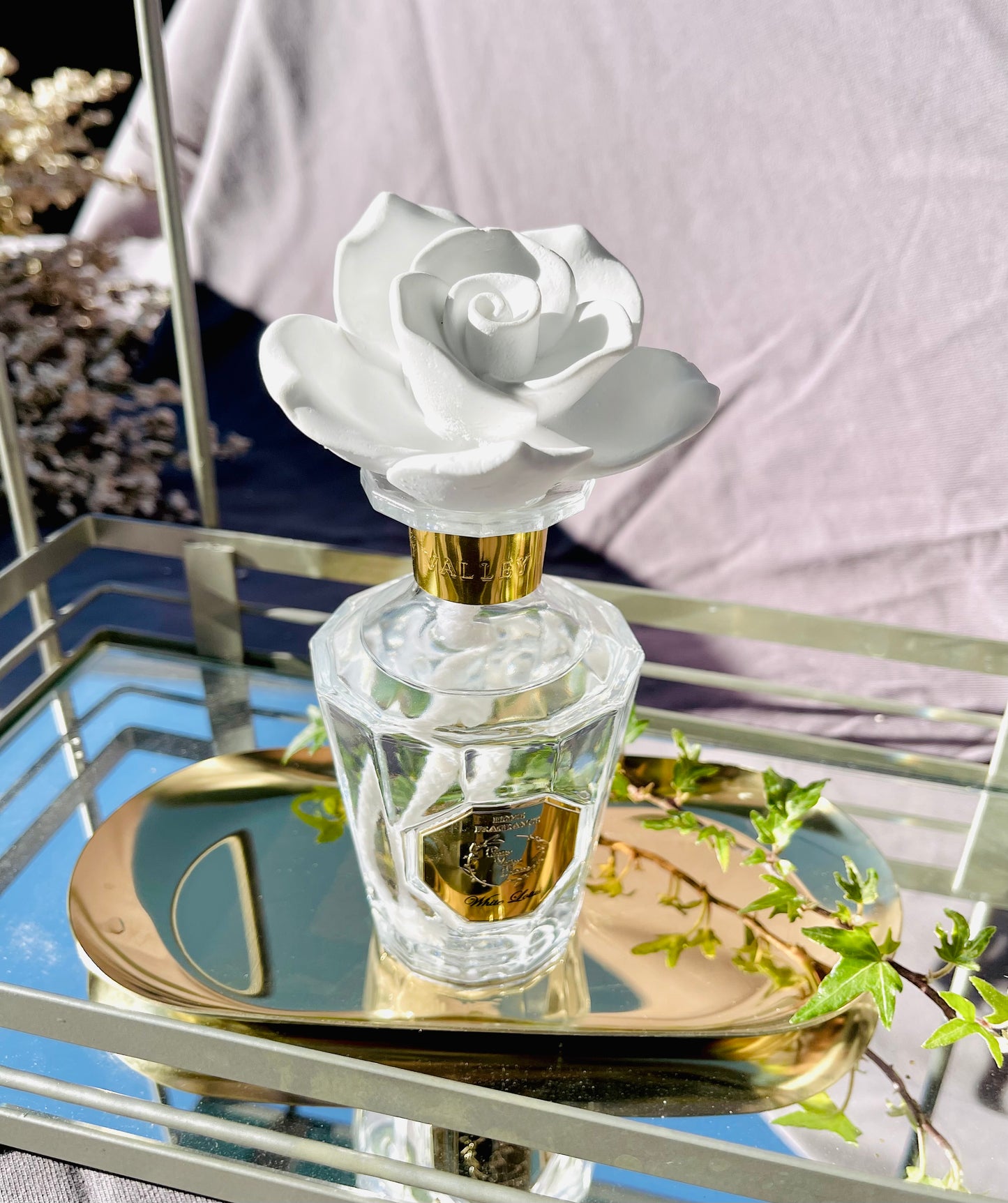 Pretty Valley Home Vintage Rose Ceramic Diffuser - Magnolia & Orchid