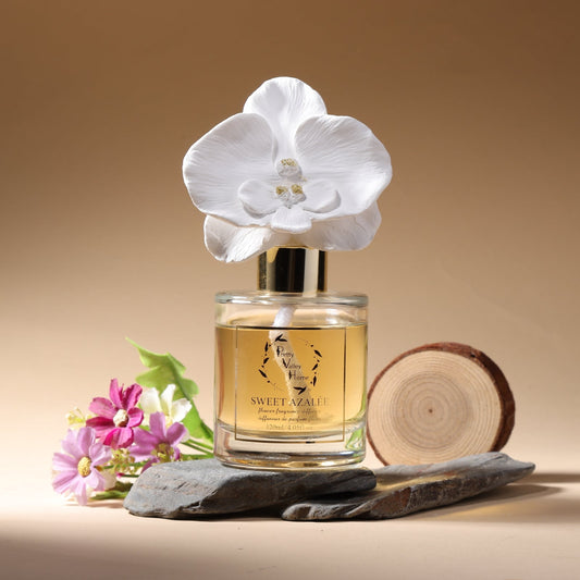 Pretty Valley Home Ceramic Orchid Flower Fragrance Diffuser Set - Sweet Azalee
