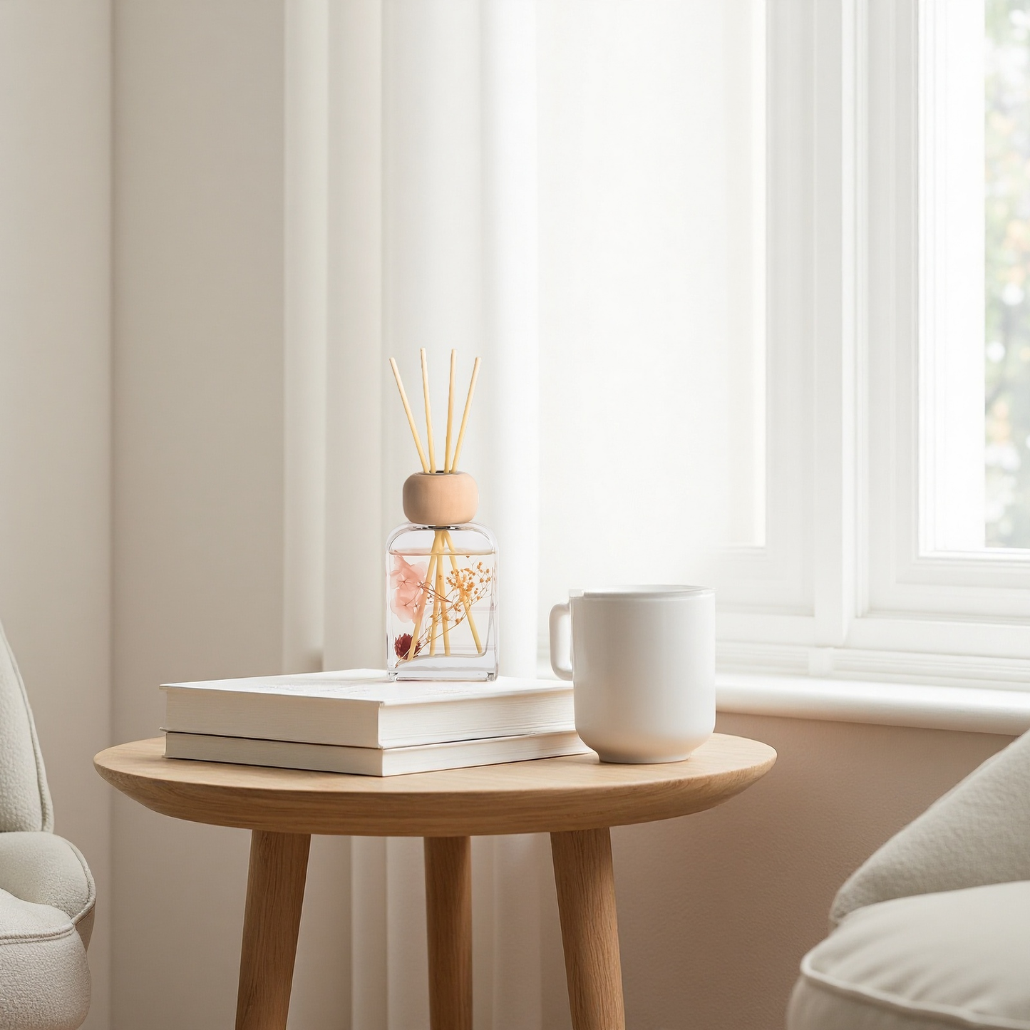 Pretty Valley Home Gardenia Reed Diffuser Set, 3.4 fl oz – Premium Home Fragrance with Sticks Scented Oil Reed Diffuser for Bathroom Shelf & Bedroom Décor