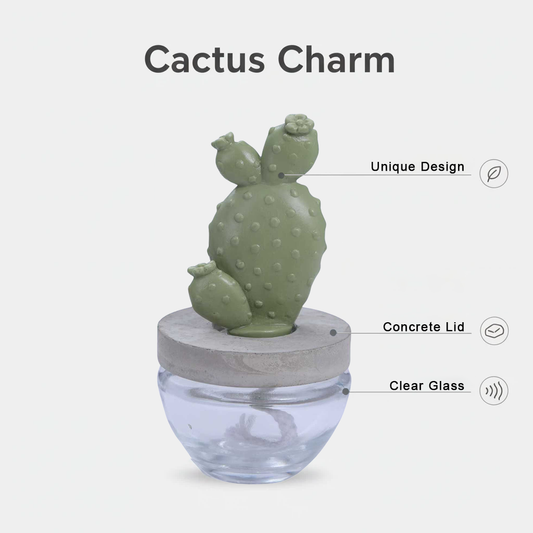 Pretty Valley Home Reed Diffuser Set Ceramic Cactus Fragrance Diffuser-White Flower 3.38 fl oz (100 ml), Home Fragrance Reed Diffuser for Bathroom Office Living Room Dining Table Decor - WHITE FLOWER