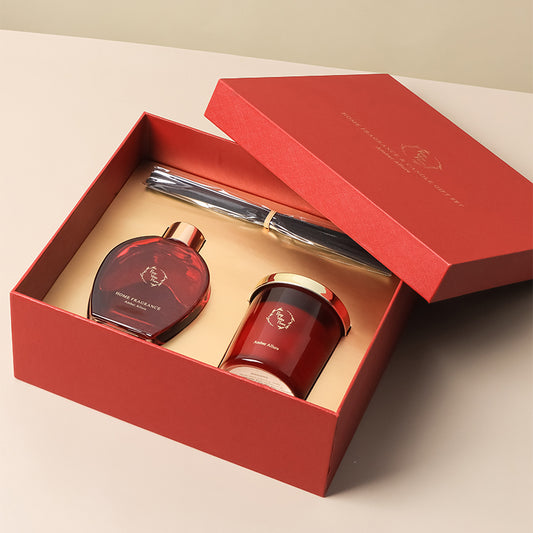 Pretty Valley Home Home Fragrance Diffuser Amber Allure & Candle Gift Box Set