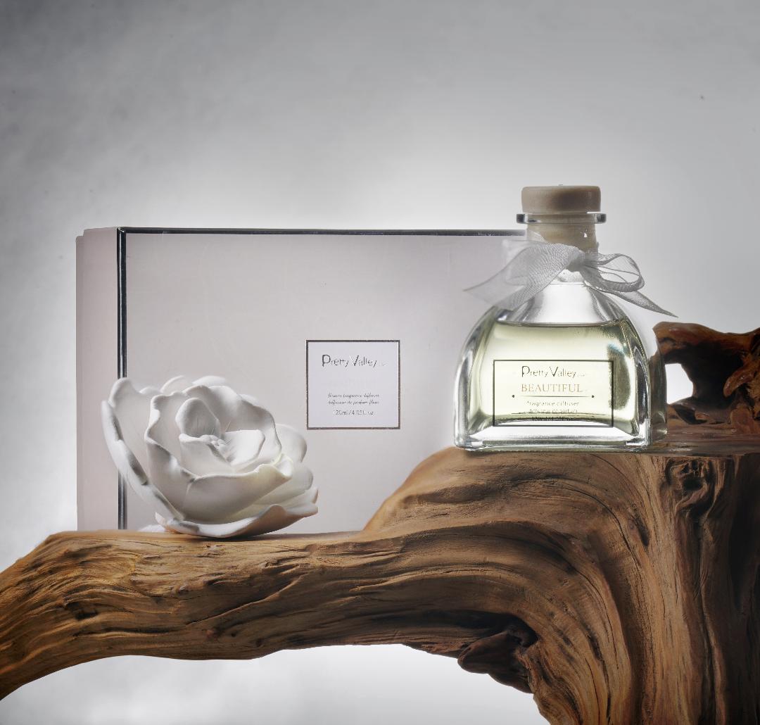 Pretty Valley Home Ceramic Rose Gypsum Flower Diffuser Serenity