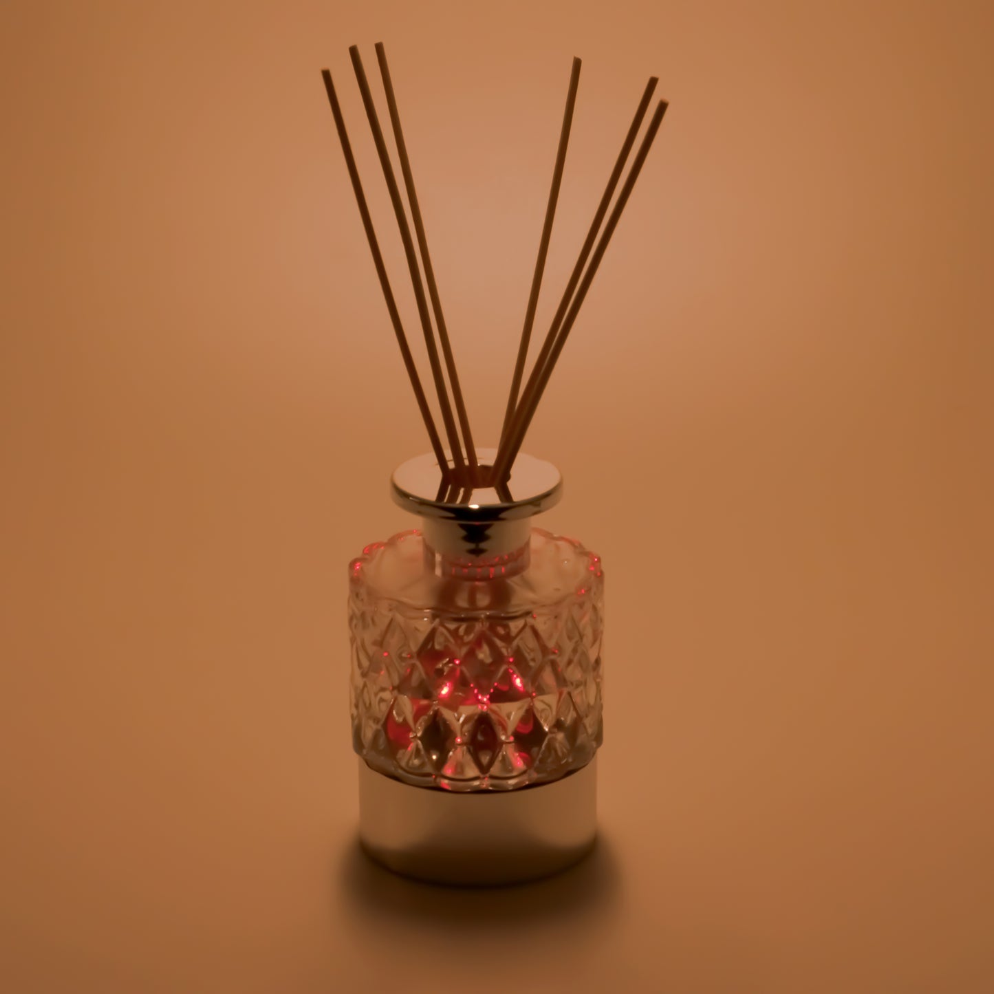 Pretty Valley Home LED Lighted Clear Cut Glass Reed Fragrance Diffuser Jasmine 110ml