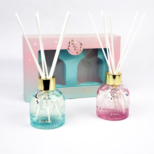Pretty Valley Home Reed Fragrance Diffuser Set Jasmine Rain Forest Combo