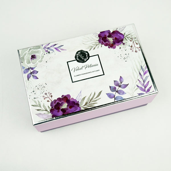 Ceramic Flower Fragrance Diffuser Set Velvet Petunia DF-VP-1412