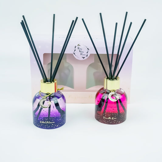 Pretty Valley Home Reed Fragrance Diffuser Set Velvet Petunia Vanilla Kiss Combo