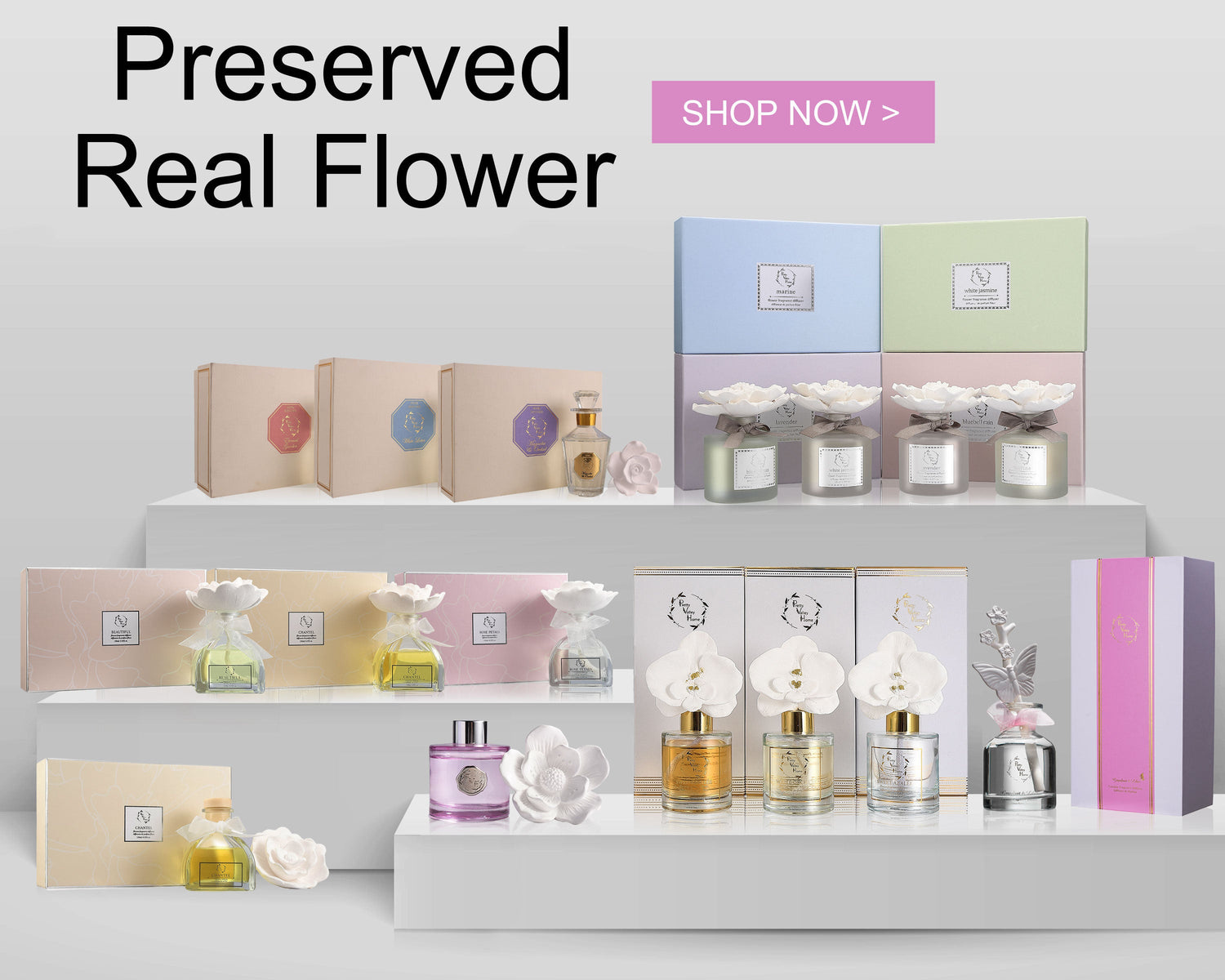 CERAMIC FLOWER DIFFUSER GIFT SETS COLLECTION