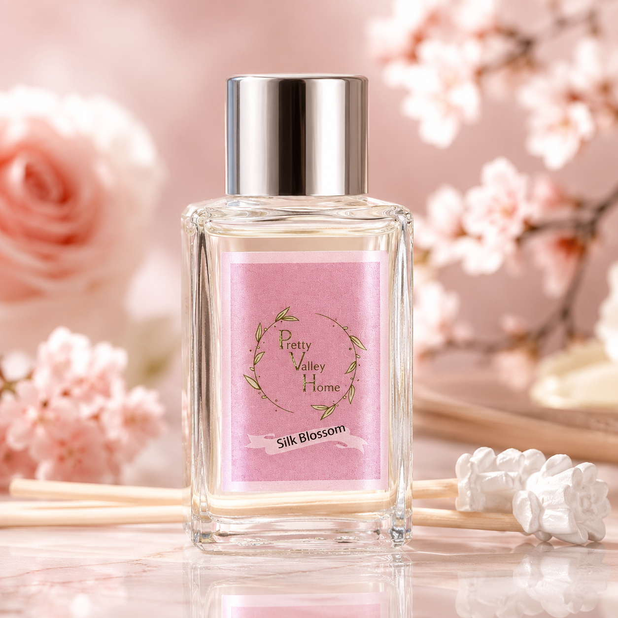 Pretty Valley Home Mini Flower Diffuser Silk Blossom 30ml