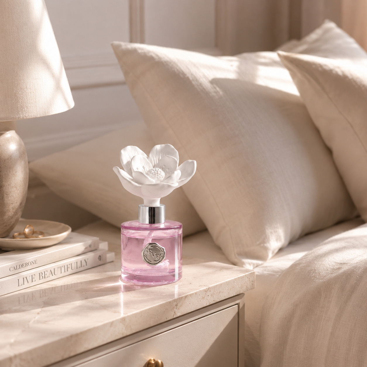 Pretty Valley Home Ceramic Flower Fragrance Diffuser Set - FLEUR DE LYS