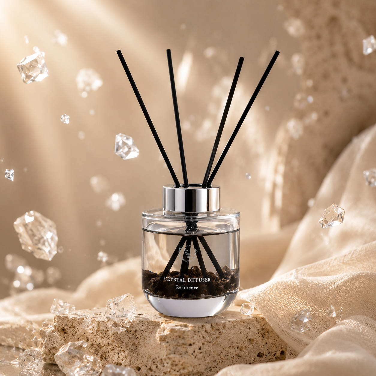 Pretty Valley Home Crystal Reed Diffuser - Resilience Lava Stones