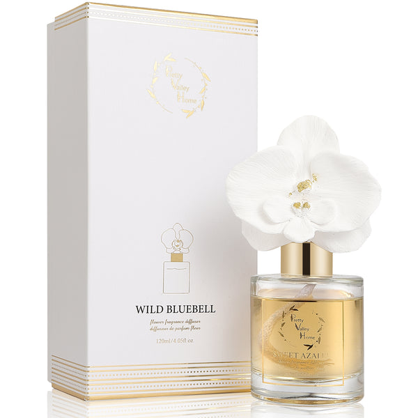 Ceramic Orchid Flower Fragrance Diffuser Set Wild Bluebell 1439