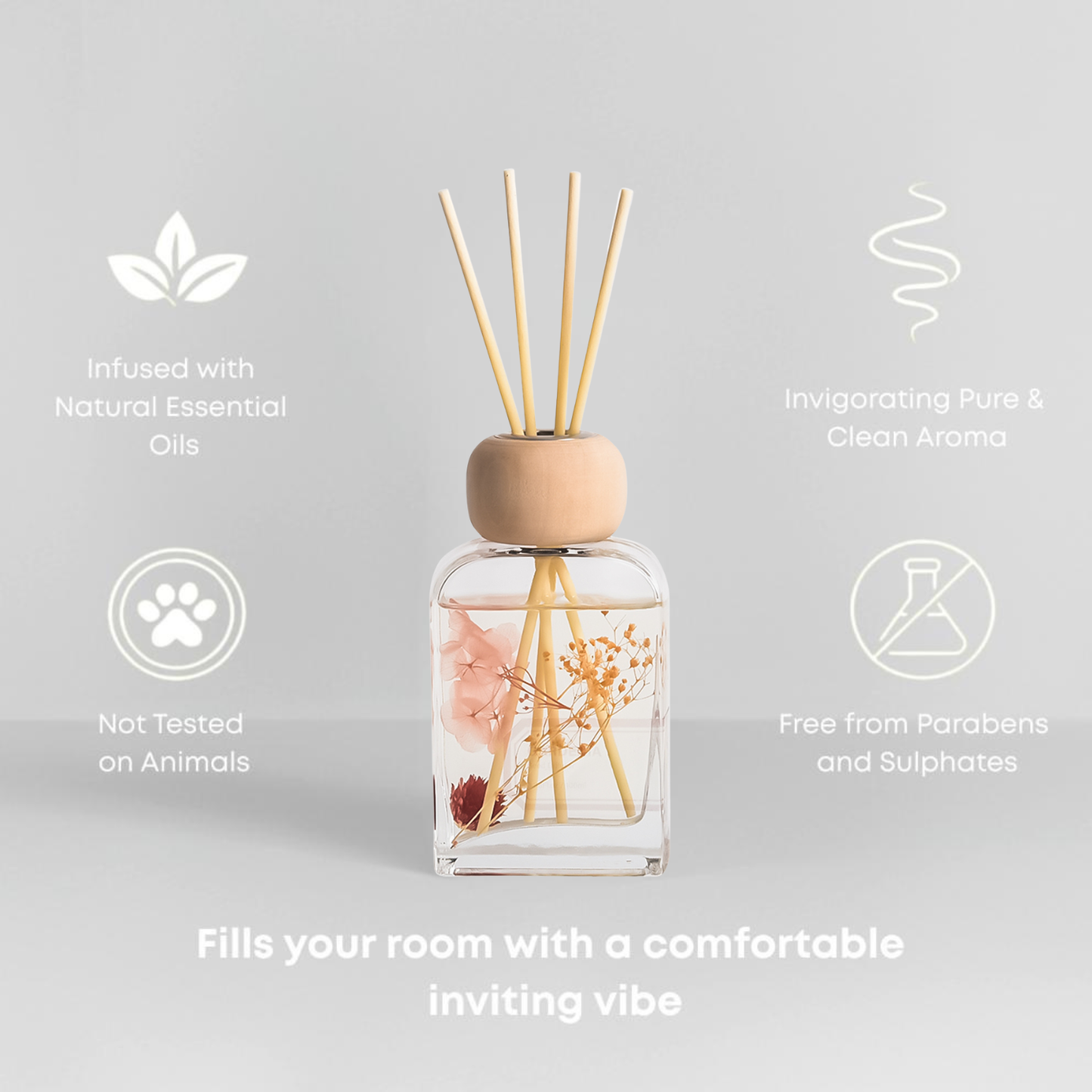 Pretty Valley Home Gardenia Reed Diffuser Set, 3.4 fl oz – Premium Home Fragrance with Sticks Scented Oil Reed Diffuser for Bathroom Shelf & Bedroom Décor