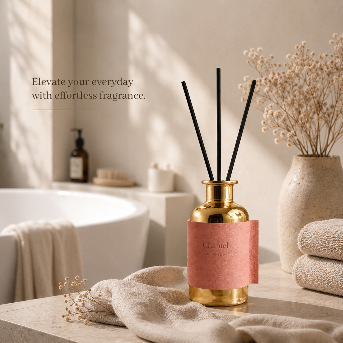 Pretty Valley Home Special Gold Leather Reed Diffuser - 80ml