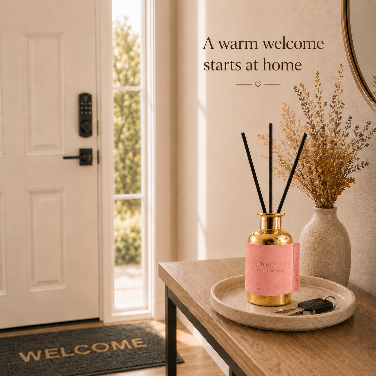 Pretty Valley Home Special Gold Leather Reed Diffuser - 80ml